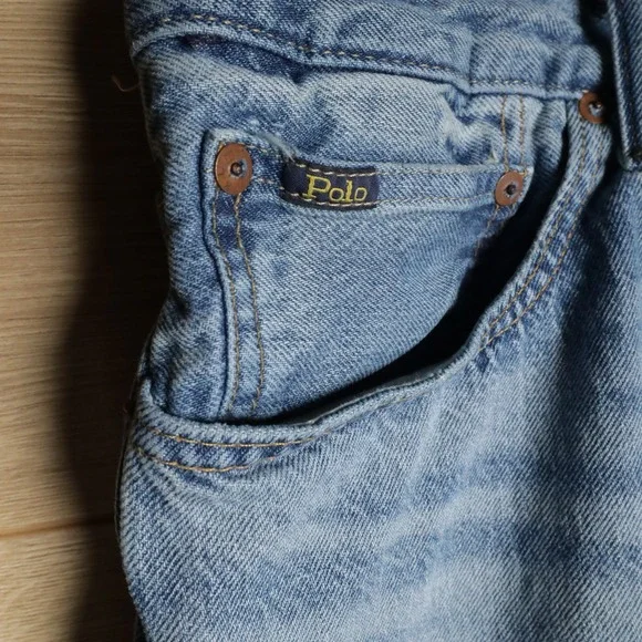 Polo Ralph Lauren Jeans Mens 44x30 Light Wash Varick Slim Straight Denim Pants - Picture 3 of 10